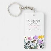 ワイルドフラワー編パーソナライズされた集詩の母の日 キーホルダー (正面)