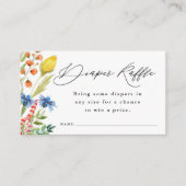 ワイルドフラワー縁どおむつラッフルチケットベビーシャワー エンクロージャーカード (正面)