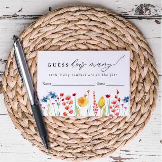 ワイルドフラワー縁どは、ゲームカードの数を推測 エンクロージャーカード