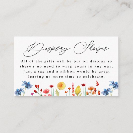 ワイルドフラワー縁どギフトディスプレイシャワー エンクロージャーカード (正面)