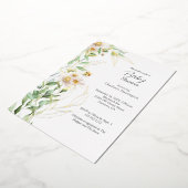 ワイルドフラワー縁どデイジーベビーシャワー 箔招待状 (回転した状態)