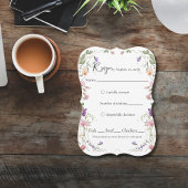 ワイルドフラワー縁どドウェディングRSVPカード