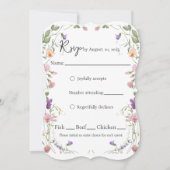 ワイルドフラワー縁どドウェディングRSVPカード (正面)