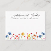 ワイルドフラワー縁どブライダルシャワー小型アドバイスカード エンクロージャーカード (正面)