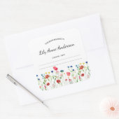 ワイルドフラワー縁どベビーシャワー蔵書票シール スクエアシール (封筒)