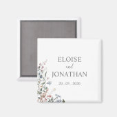 ワイルドフラワー繊細なフローラ日付磁石を保存 マグネット (正面/裏面)