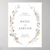 ワイルドフラワー自然の結婚ダウンロード可能な歓迎 ポスター (正面)