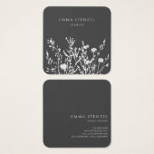 ワイルドフラワー自然ズフローラスクエアビジネスカード (正面&裏面)