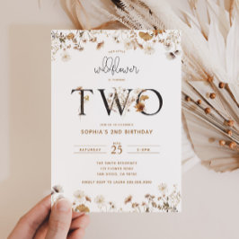 ワイルドフラワー自然2nd誕生日招待状 招待状
