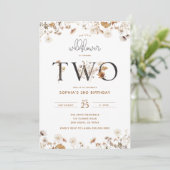 ワイルドフラワー自然2nd誕生日招待状 招待状 (スタンド正面)