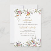 ワイルドフラワー花の赤ちゃんシャワー 招待状 (正面)