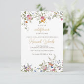 ワイルドフラワー花の赤ちゃんシャワー 招待状 (スタンド正面)