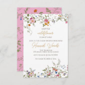 ワイルドフラワー花の赤ちゃんシャワー 招待状 (正面/裏面)