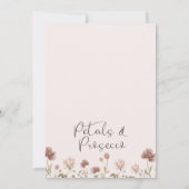 ワイルドフラワー花びらとプロセッコブライダルシャワー 招待状 (裏面)