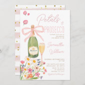 ワイルドフラワー花びらプロセッコブライダルシャワーブランチ 招待状 (正面/裏面)