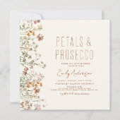 ワイルドフラワー花びら&プロセッコブライダルシャワーガーデン 招待状 (正面)