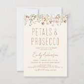 ワイルドフラワー花びら&プロセッコブライダルシャワーガーデン 招待状 (正面)