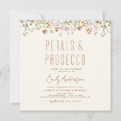 ワイルドフラワー花びら&プロセッコブライダルシャワーガーデン 招待状 (正面)