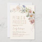 ワイルドフラワー花びら&プロセッコブライダルシャワー 招待状 (正面)