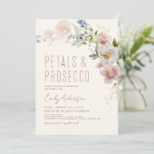 ワイルドフラワー花びら&プロセッコブライダルシャワー 招待状 (スタンド正面)
