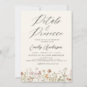 ワイルドフラワー花びら&プロセッコブライダルシャワー 招待状 (正面)