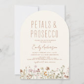 ワイルドフラワー花びら&プロセッコブライダルシャワー 招待状 (正面)