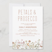 ワイルドフラワー花びら&プロセッコブライダルシャワー 招待状 (正面)