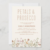 ワイルドフラワー花びら&プロセッコブライダルシャワー 招待状 (正面)