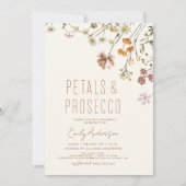 ワイルドフラワー花びら&プロセッコブライダルシャワー 招待状 (正面)