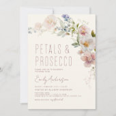 ワイルドフラワー花びら&プロセッコブライダルシャワー 招待状 (正面)