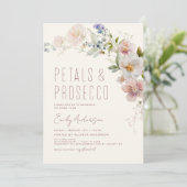 ワイルドフラワー花びら&プロセッコブライダルシャワー 招待状 (スタンド正面)