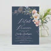 ワイルドフラワー花びら&プロセッコブライダルシャワー 招待状 (スタンド正面)