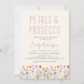 ワイルドフラワー花びら&プロセッコブライダルシャワー 招待状 (正面)