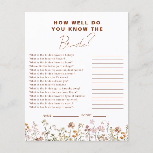 ワイルドフラワー花嫁さんのことはよく知っているだろう チラシ (正面)