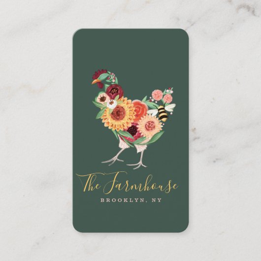 ワイルドフラワー芸術的ズ&グリーンリーファームの名簿ロゴ 名刺 (正面)