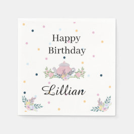 ワイルドフラワー茶パーティー誕生日フローラナプキン スタンダードカクテルナプキン