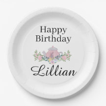 ワイルドフラワー茶パーティー誕生日フローラプレート