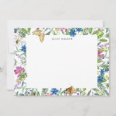 ワイルドフラワー草原フローラ文房具ノートカード ノートカード (正面)