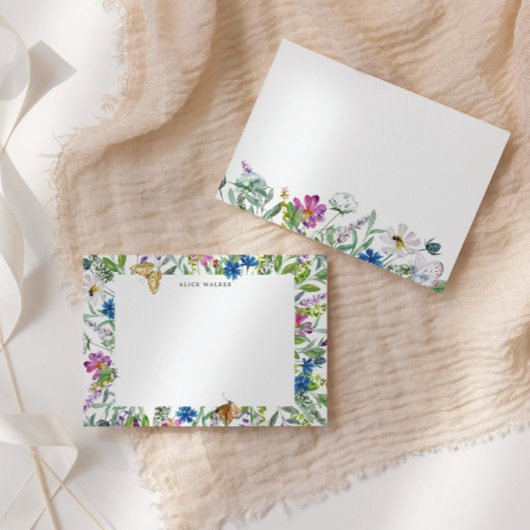 ワイルドフラワー草原フローラ文房具ノートカード ノートカード