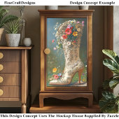 ワイルドフラワー華美女性のカーボーイブートDG1Lデコページ 薄葉紙