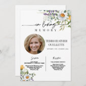 ワイルドフラワー葬儀記念会写真 招待状 (正面/裏面)