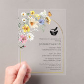 ワイルドフラワー薬学院卒業パーティーの写真 アクリル招待状 (インサイチュ (ポータブル))