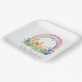 ワイルドフラワー虹のベビーガール振りかける ペーパープレート (傾斜あり)