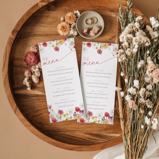 ワイルドフラワー蝶の愛の開花ブライダルメニュー