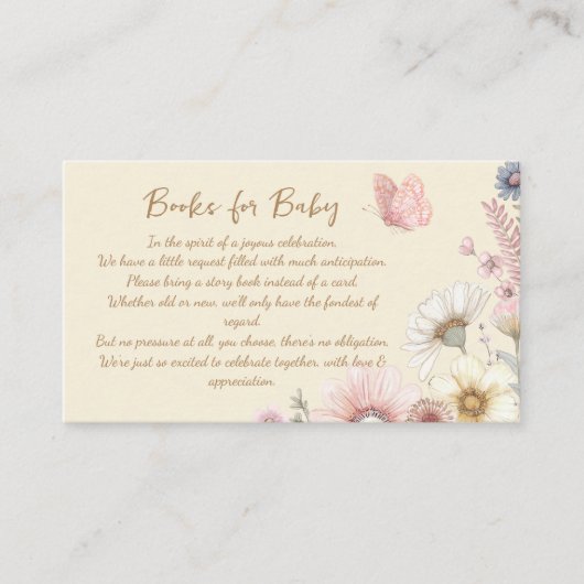 ワイルドフラワー蝶の本ベビー囲いカード エンクロージャーカード (正面)