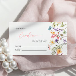 ワイルドフラワー蝶の赤ちゃんシャワーはいくつかを推測 エンクロージャーカード