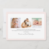 ワイルドフラワー蝶ガール写真誕生のお知らせ 招待状 (裏面)