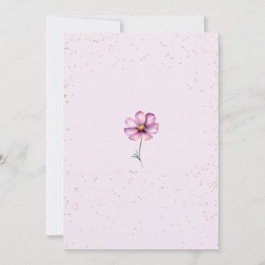 ワイルドフラワー蝶パープルガーデンブライダルシャワー 招待状 (裏面)