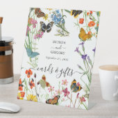 ワイルドフラワー蝶フローラウェディングカードギフト 台座サイン (インサイチュ)