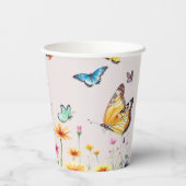 ワイルドフラワー蝶ベビーイン開花ベビーシャワー 紙コップ (裏面)